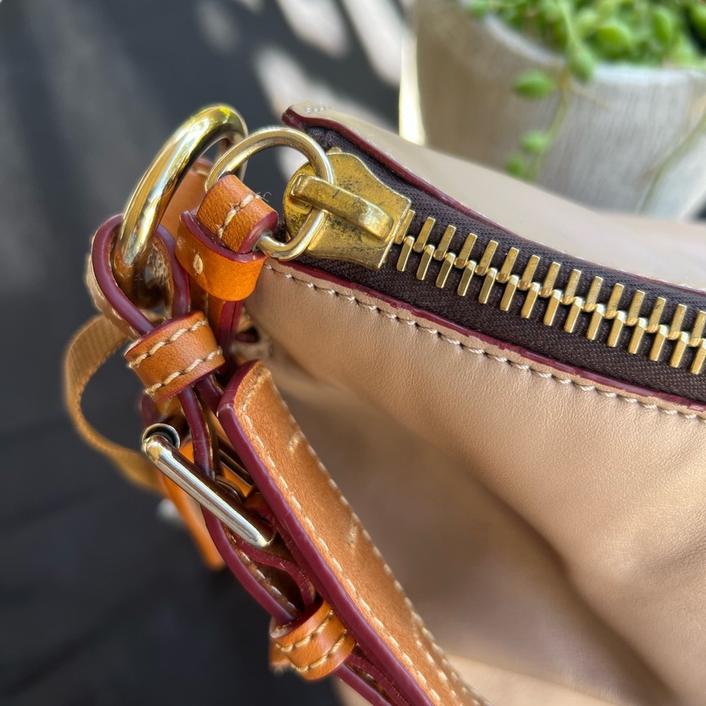 Dooney & Bourke Tan Leather Shoulder Bag - Picture 4 of 12